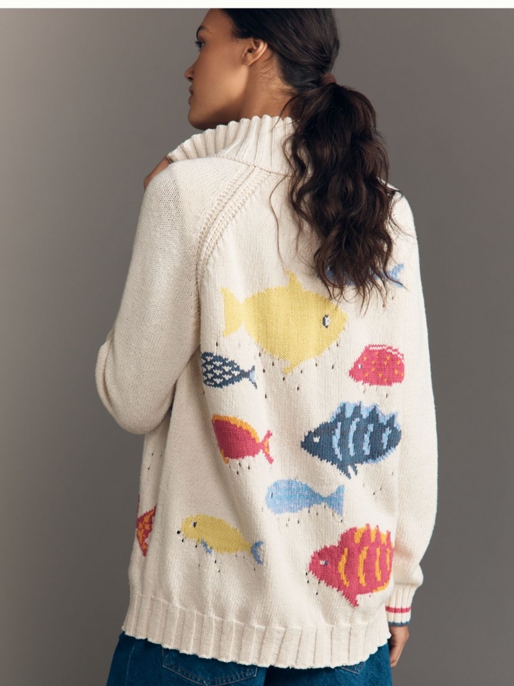 NWT Anthropologie Pilcro Fish Icon Full Zip Cardigan